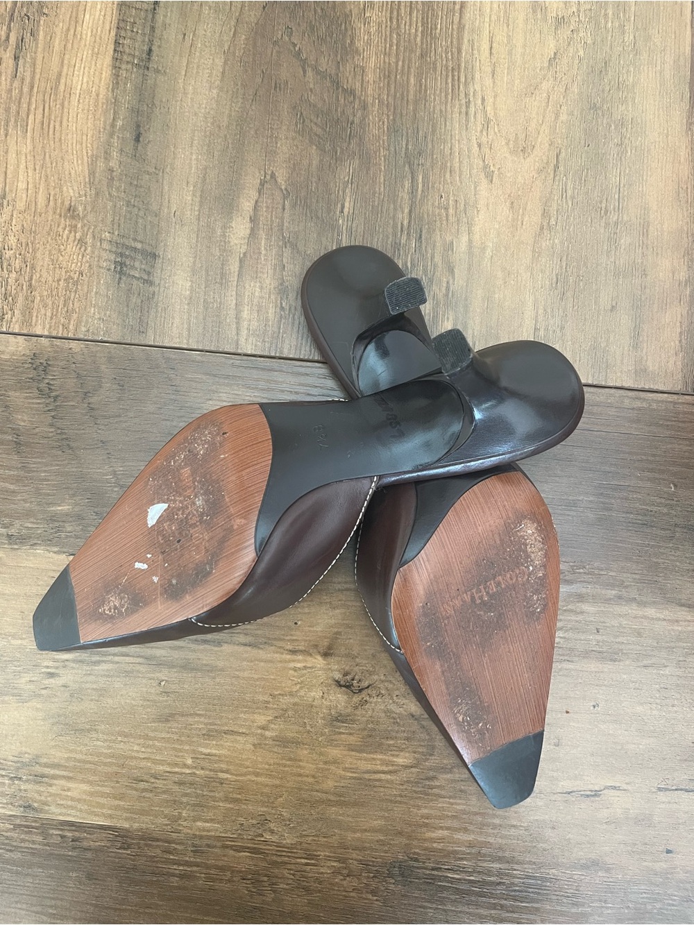 Cole Haan Brown Leather Slip-On Women's Mule Heels - Picture 4 of 4